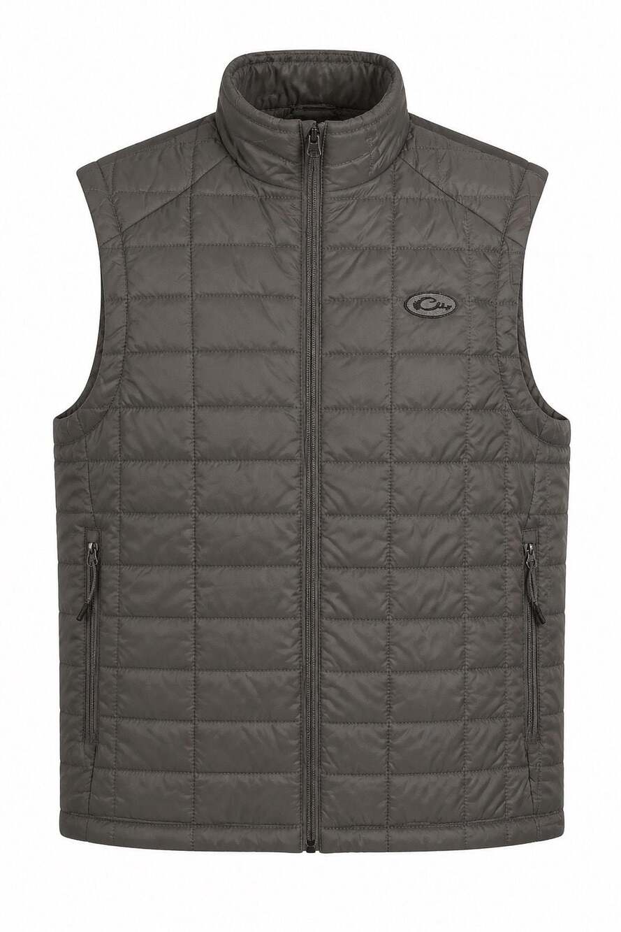 Drake Waterfowl Systems Men's Solid Quilted Insulated Full-Zip Vest #1477
